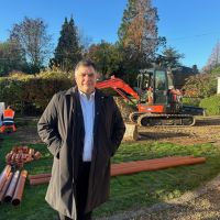 News article entitled 26/11/2025 - First free septic tank installation completed under Stour Environmental Credits Ltd nutrient mitigation scheme